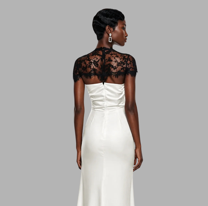LACE PANEL MAXI DRESS & CAPE